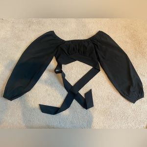 Long Sleeve Crop Tie Long Sleeve Shirt NWOT
